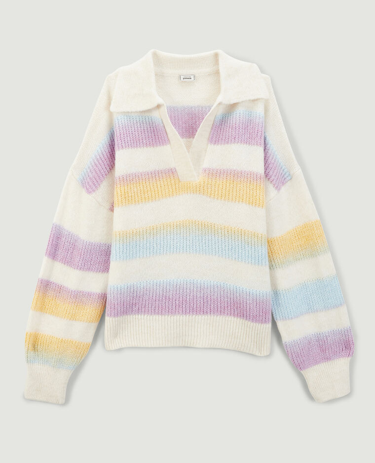 Pull à rayures multicolores blanc - Pimkie