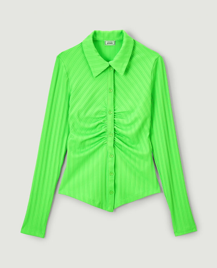 Chemisier en maille rayée vert - Pimkie