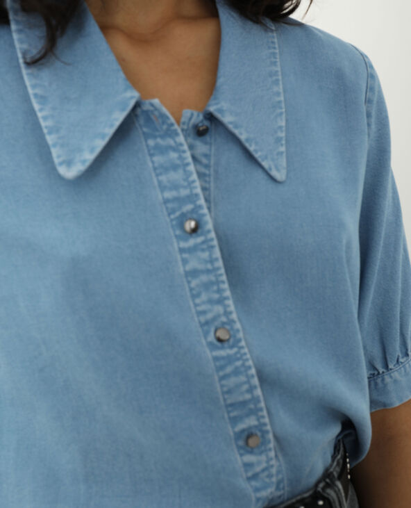 Chemise en jean bleu clair - Pimkie