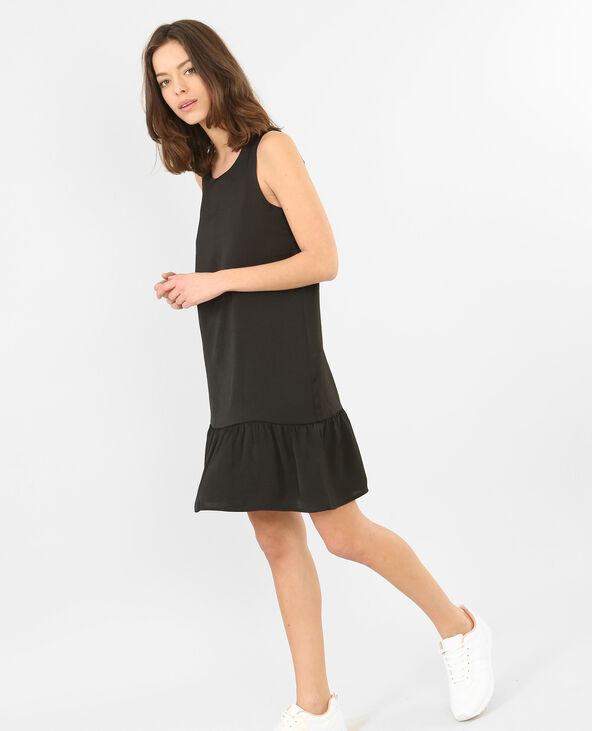 Robe à basque satinée noir - Pimkie