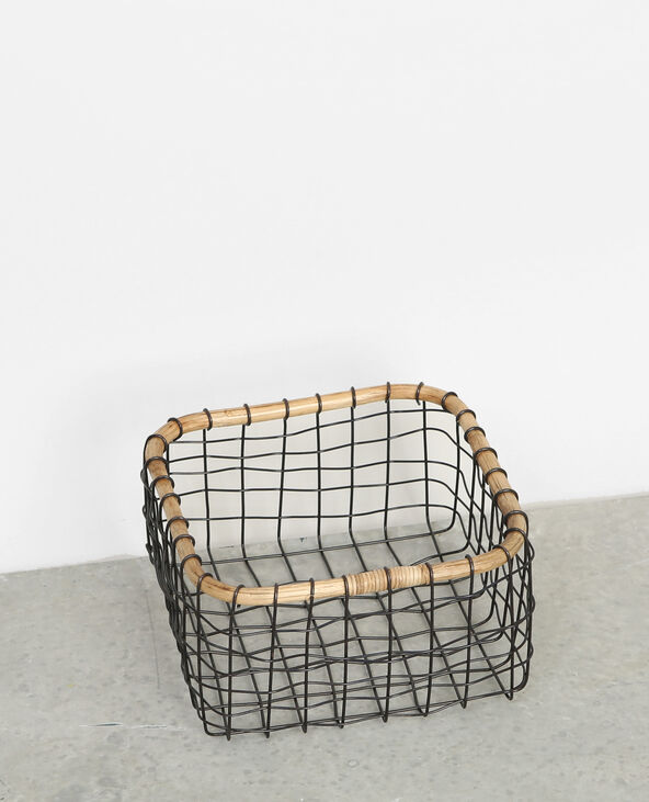 Panier métal et bambou noir - Pimkie