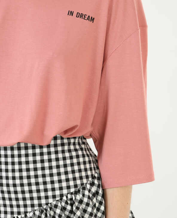 T-shirt ample à message rose clair - Pimkie