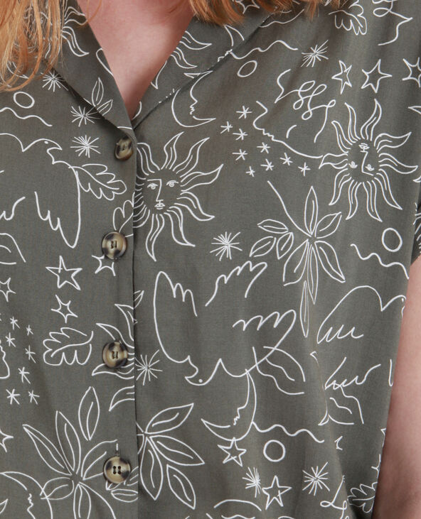 Chemisier manches courtes taupe - Pimkie