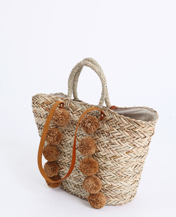 Panier à pompons camel - Pimkie