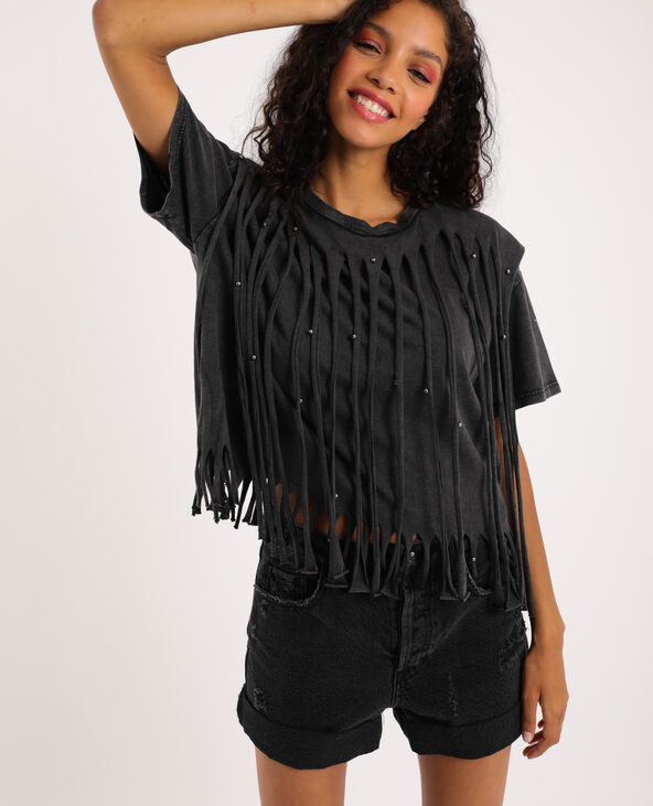 T shirt con frange top