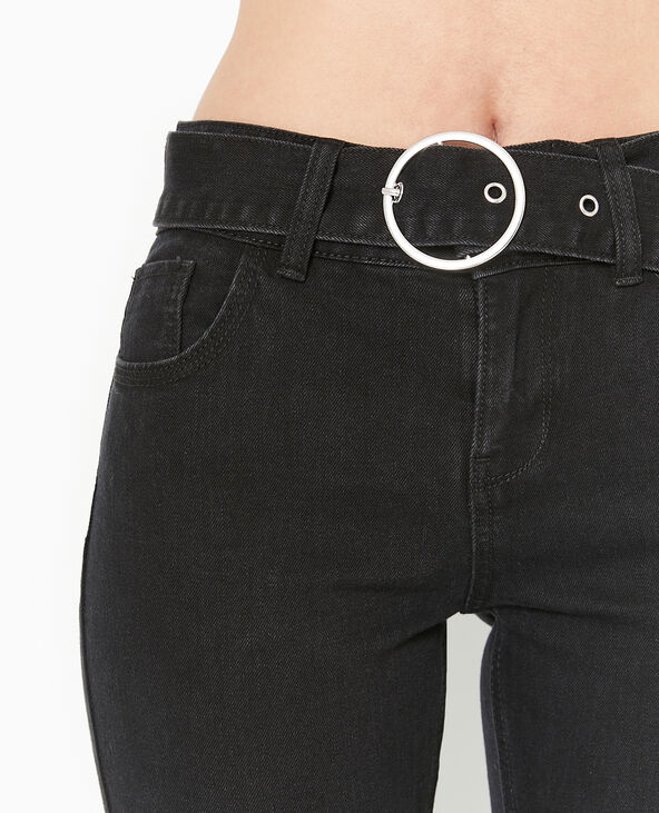 Jean flare taille basse avec ceinture noir - Pimkie