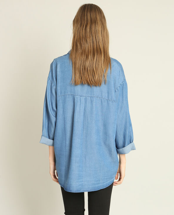 Chemise XL brodée bleu - Pimkie