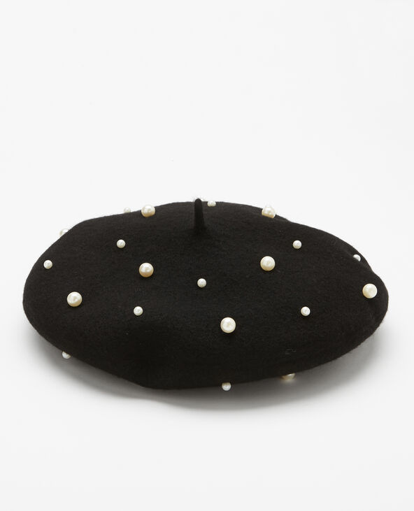 Béret à perles noir - Pimkie