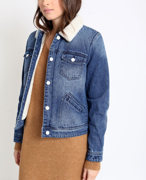 Blouson en jean fourrée femme store