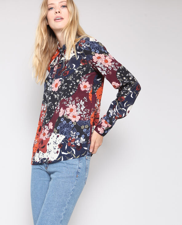Blouse à fleurs marron - Pimkie
