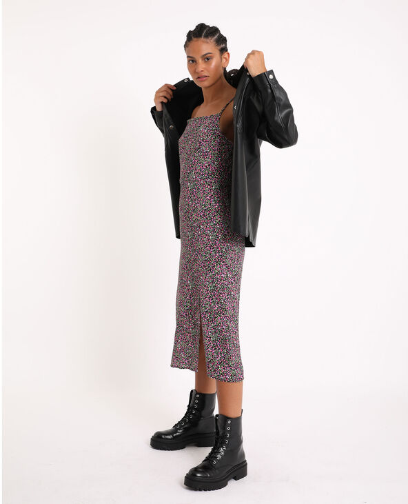 Robe longue à fleurs noir - Pimkie