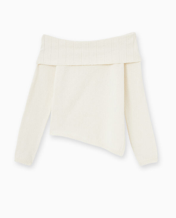 Pull encolure Bardot blanc - Pimkie