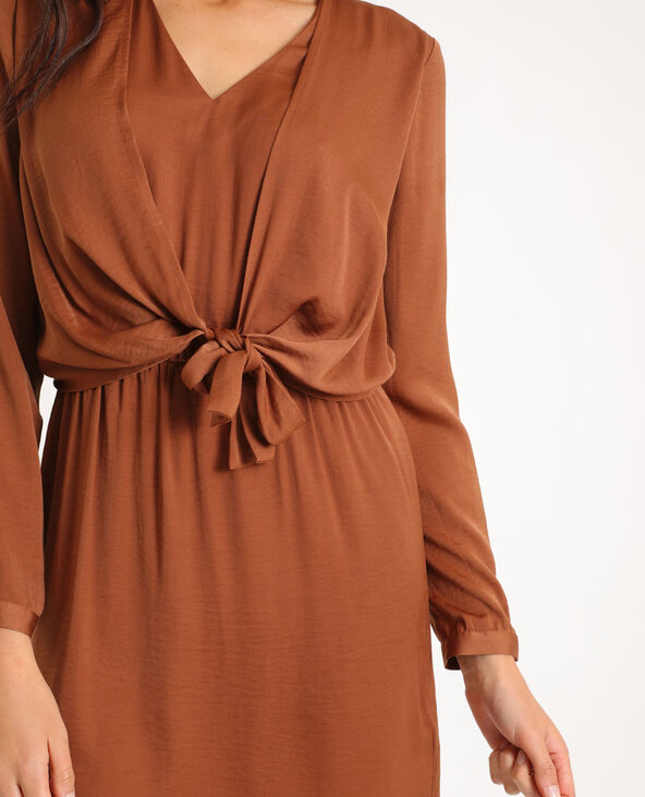 Robe satinée marron - Pimkie