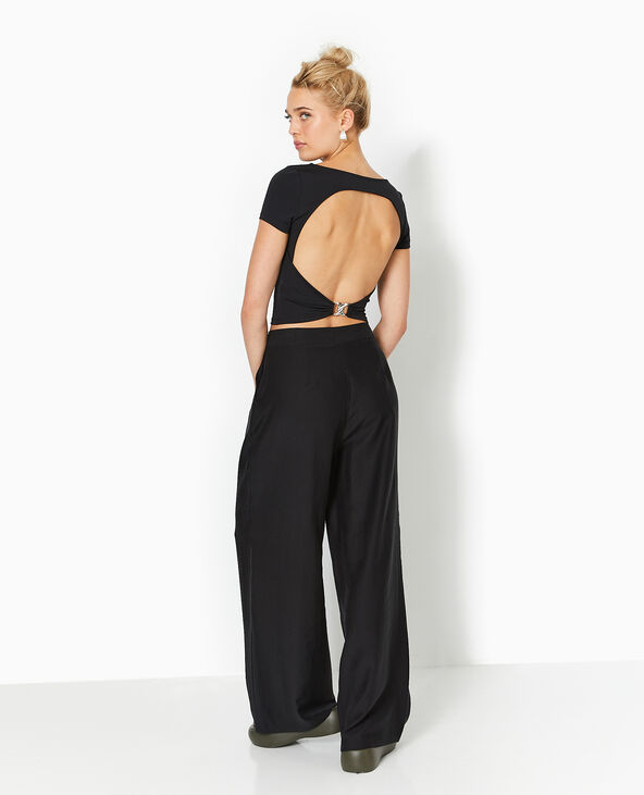 Top court avec cut out dos noir - Pimkie