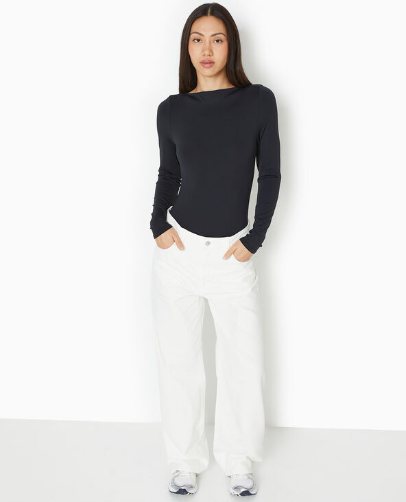 Body manches longues encolure bateau noir - Pimkie