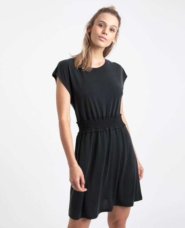 Robe midi smockée noir - Pimkie
