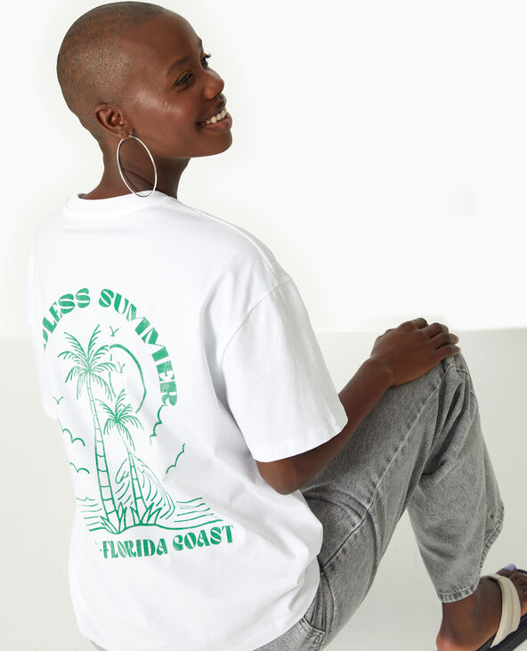 T-shirt oversize avec print devant et dos vert - Pimkie