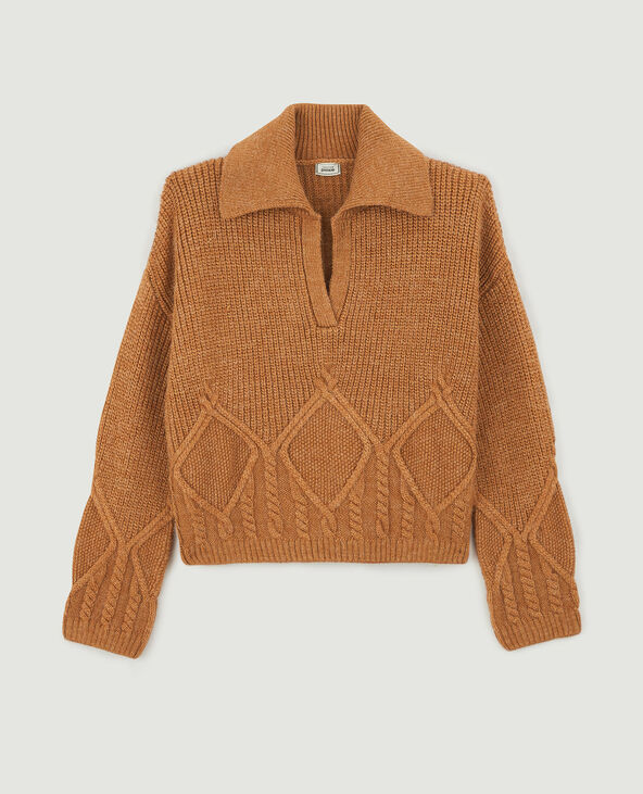Pull grosse maille marron - Pimkie