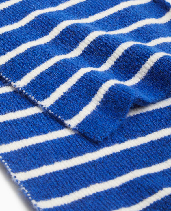 Echarpe en maille rayée bleu marine - Pimkie