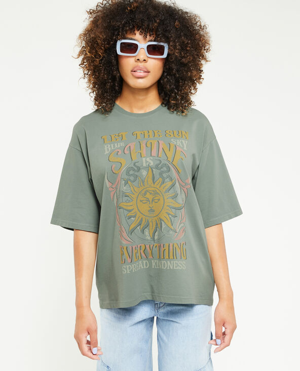 T-shirt oversize avec imprimé vert - Pimkie