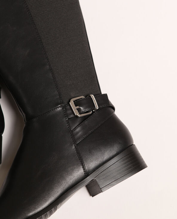 Bottes en simili cuir noir - Pimkie