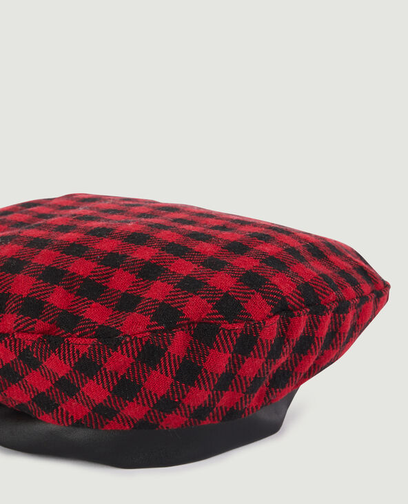 Béret motif tartan bordeaux - Pimkie