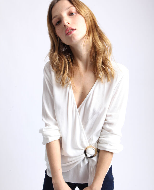 Blouse cache-cœur blanc - Pimkie