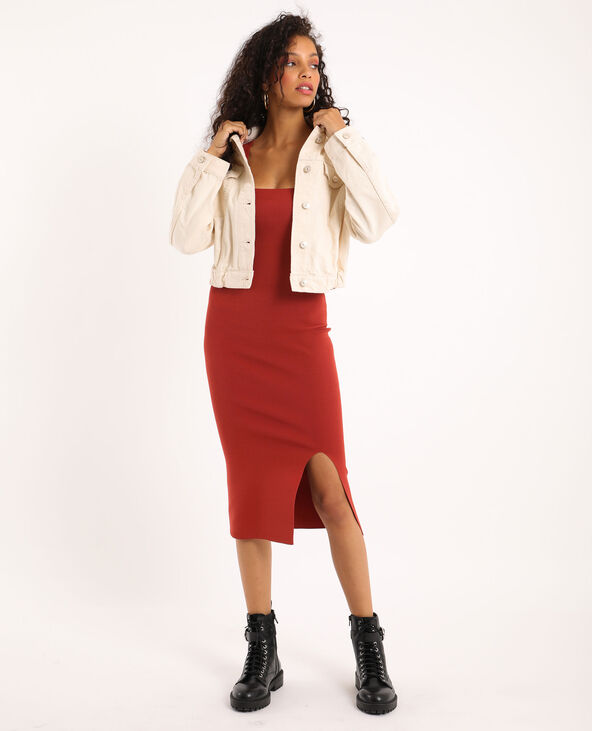 Robe longue moulante vieux rose - Pimkie