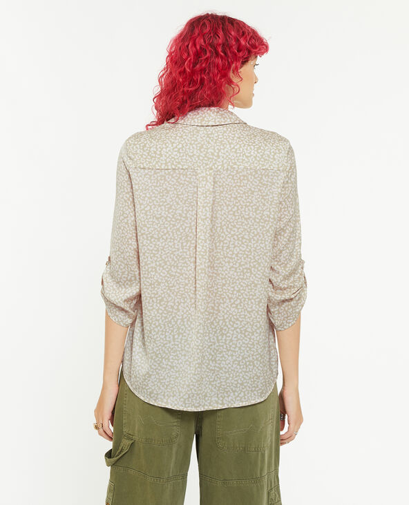 Blouse imprimée peau-de-bête vert kaki - Pimkie