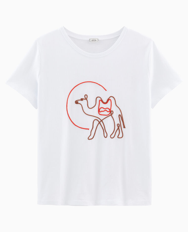 T-shirt brodé blanc - Pimkie