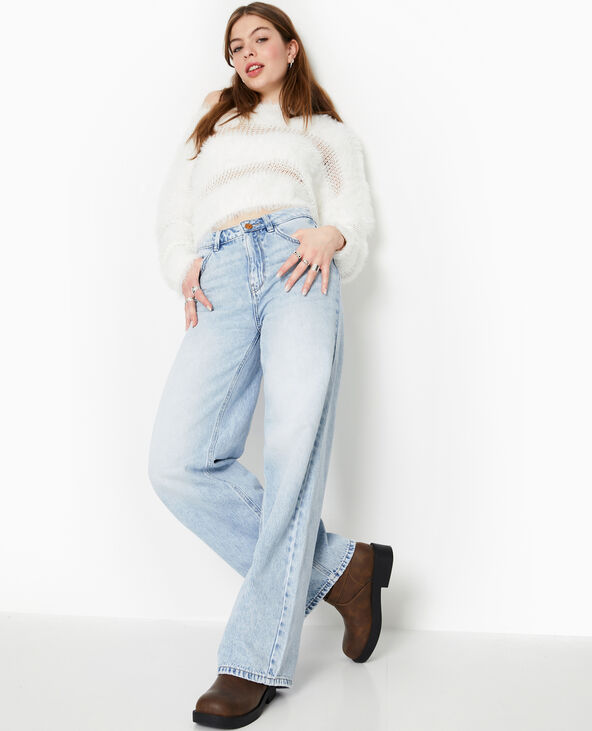 Jean wide taille haute bleu clair - Pimkie