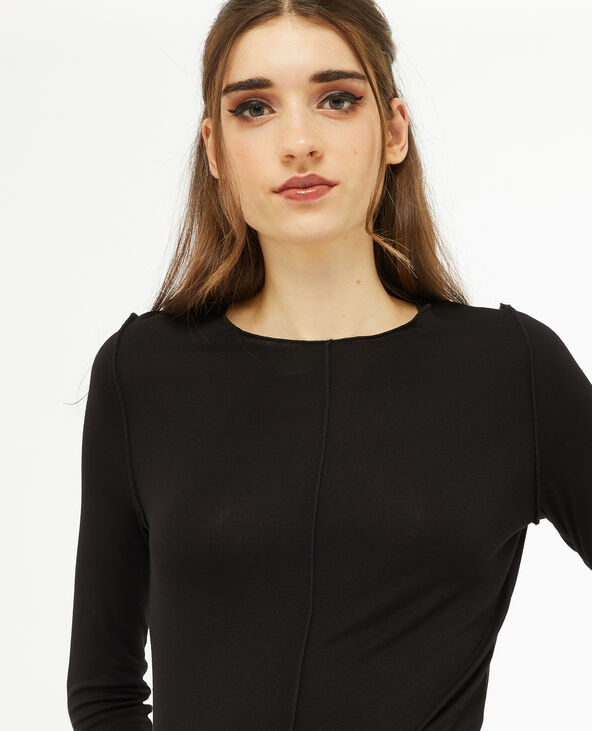 Top manches longues avec coutures apparentes noir - Pimkie
