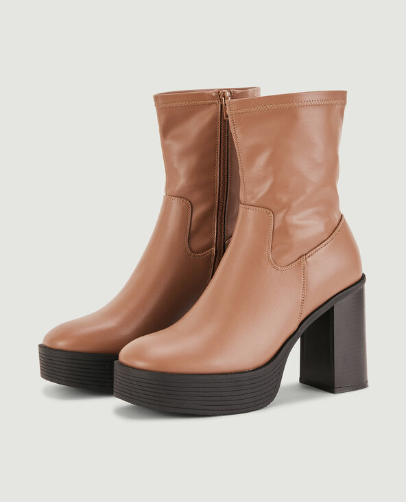 Boots plateformes talons hauts marron - Pimkie