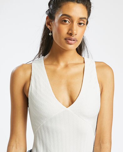 Body col V maille texturée blanc - Pimkie