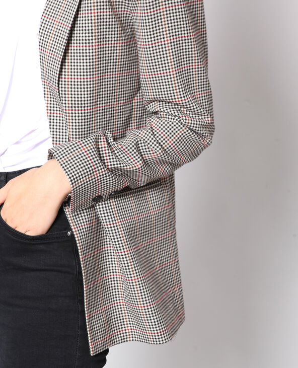 Blazer à carreaux noir - Pimkie