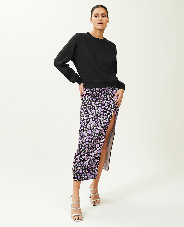 Sweat court col rond noir - Pimkie
