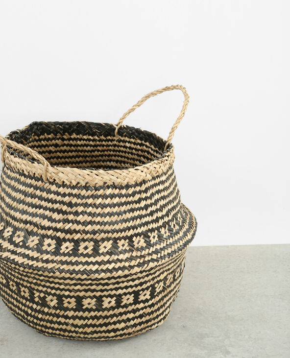 Grand panier tressé noir - Pimkie