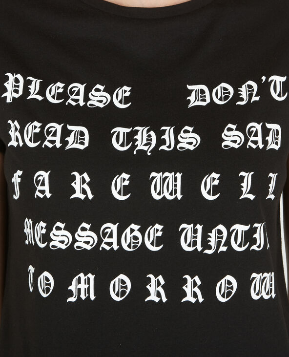 T-shirt à message noir - Pimkie
