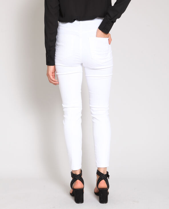 Jean taille online haute blanc femme