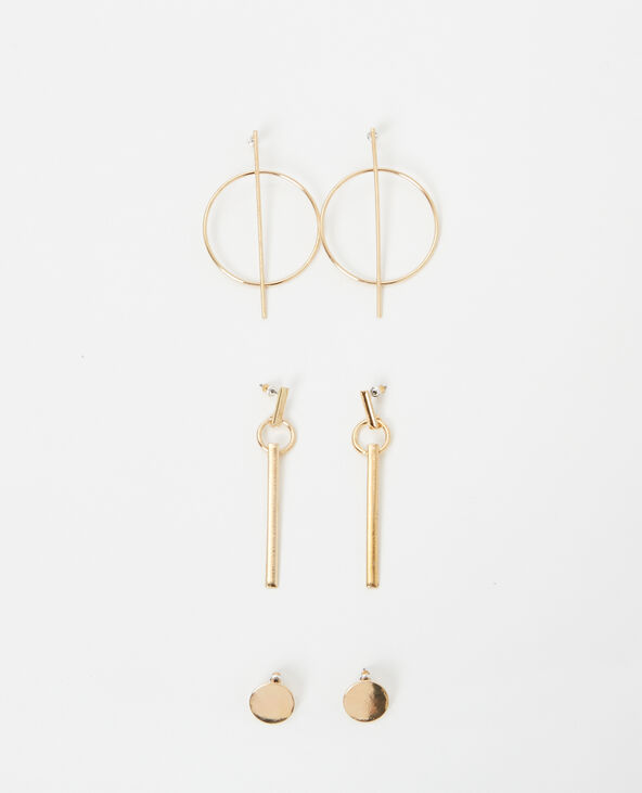 Lot de 3 boucles d'oreilles dorées doré - Pimkie