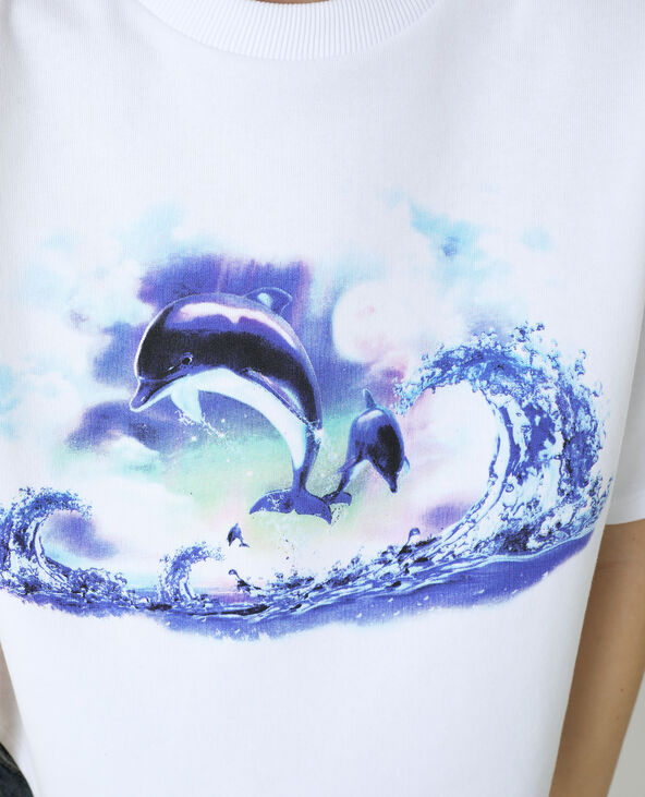 Sweat manches courtes blanc - Pimkie