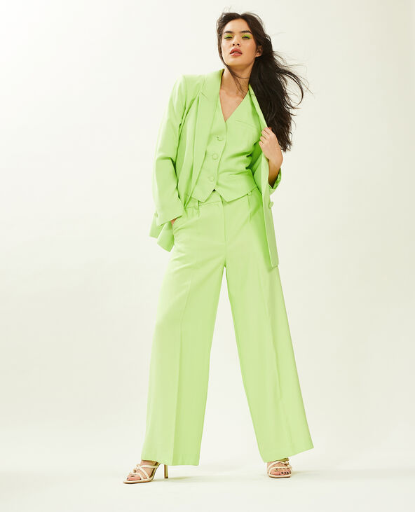 Veste blazer oversize en toile fluide vert anis - Pimkie