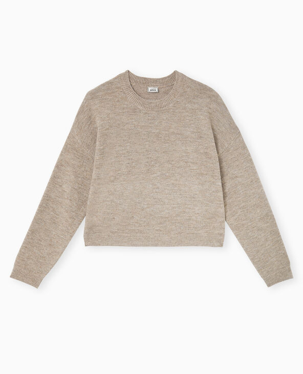 Pull court en maille beige - Pimkie