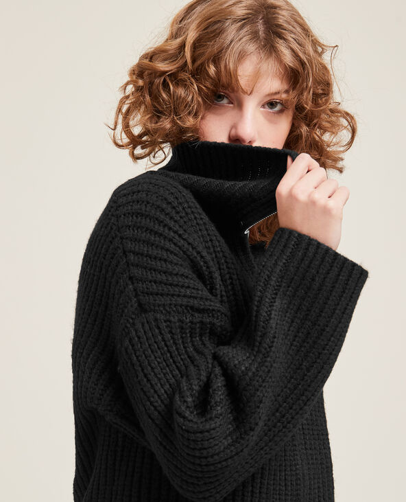 Gilet noir sales grosse maille