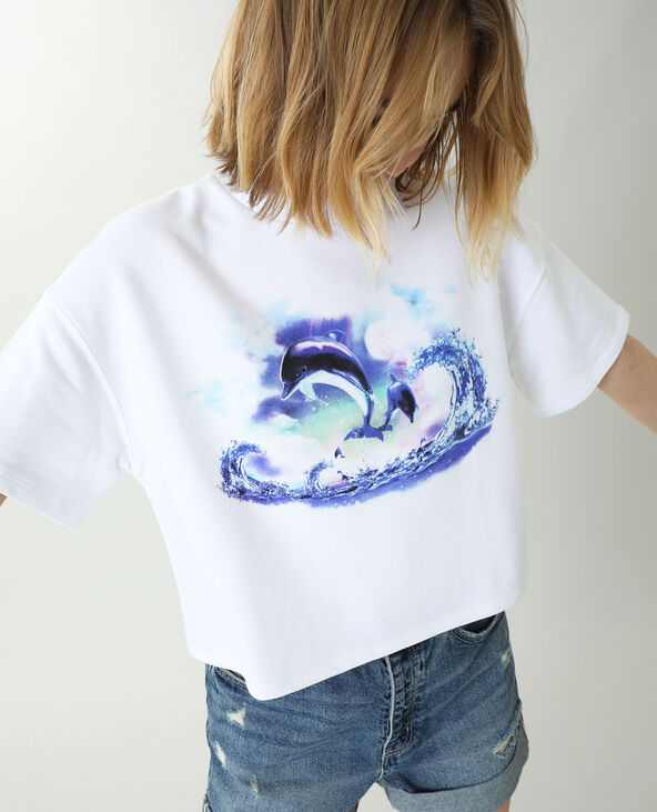 Sweat manches courtes blanc - Pimkie