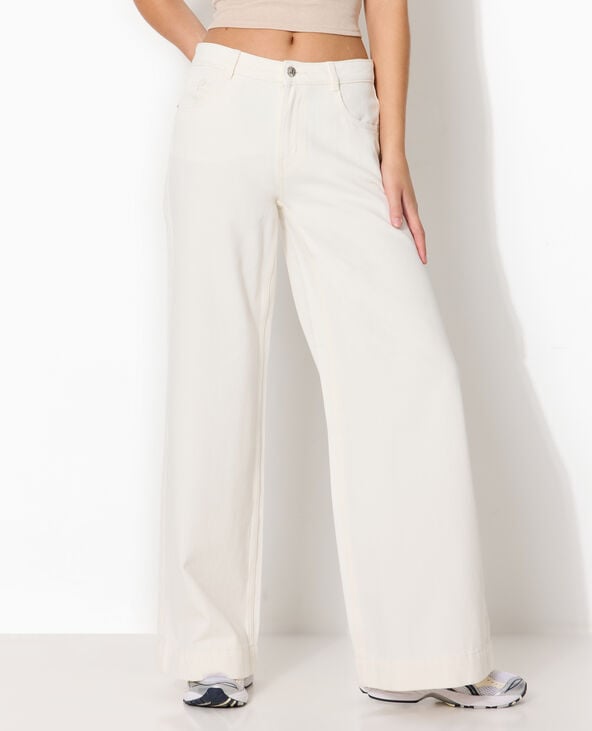 Jean wide taille haute écru - Pimkie