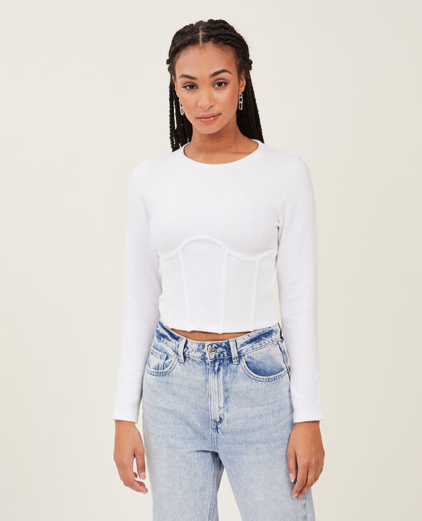 Pull façon corset blanc - Pimkie