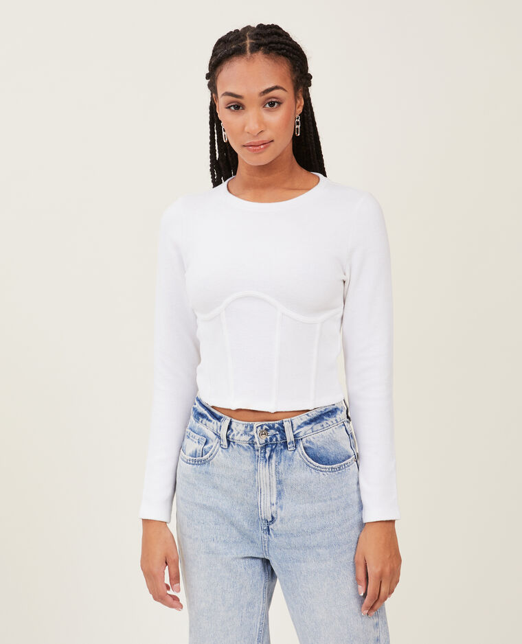 Pull façon corset blanc - Pimkie
