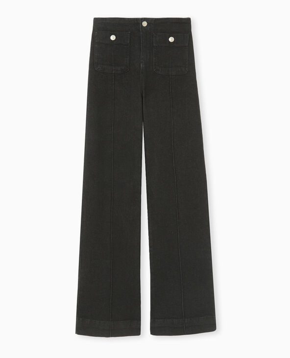 Jean flare taille haute avec poches plaquées noir - Pimkie