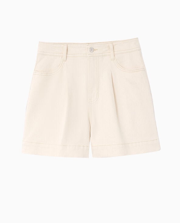 Short taille haute avec pinces écru - Pimkie